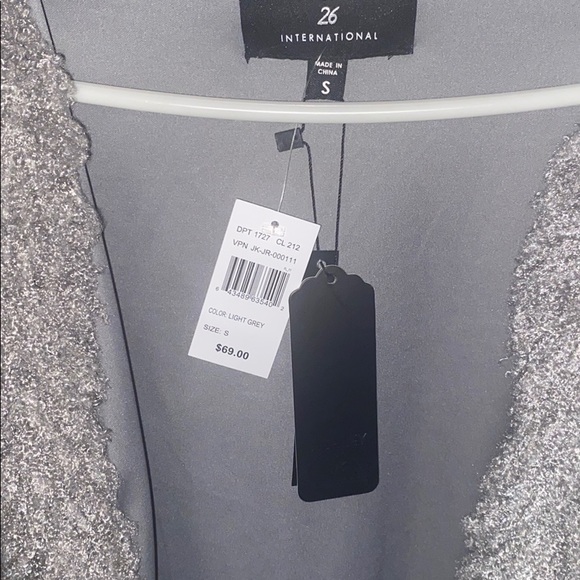 furry grey cardigan sweater - Picture 3 of 3